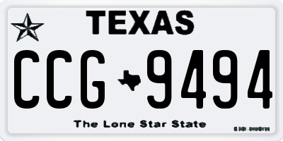 TX license plate CCG9494