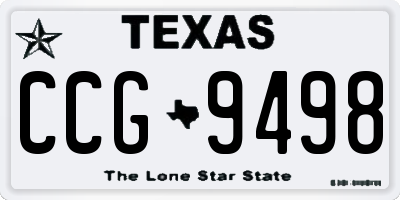 TX license plate CCG9498