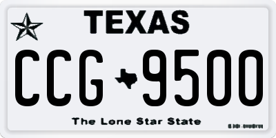 TX license plate CCG9500