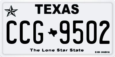 TX license plate CCG9502