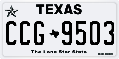 TX license plate CCG9503