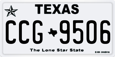 TX license plate CCG9506