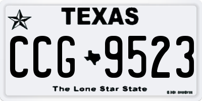 TX license plate CCG9523