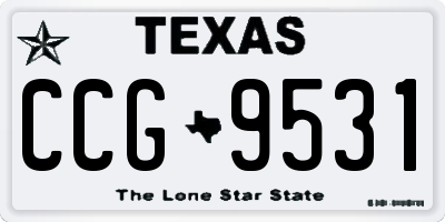 TX license plate CCG9531
