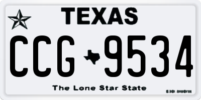 TX license plate CCG9534