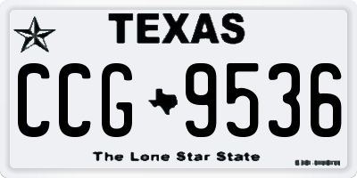 TX license plate CCG9536