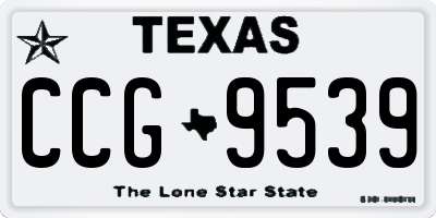 TX license plate CCG9539
