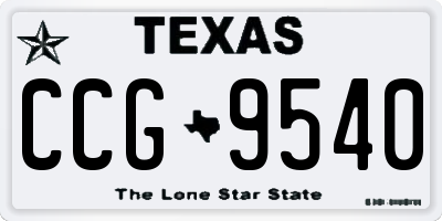 TX license plate CCG9540