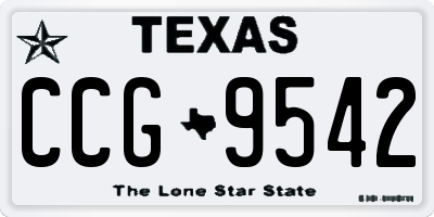 TX license plate CCG9542