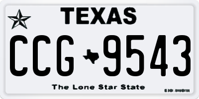 TX license plate CCG9543