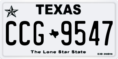 TX license plate CCG9547