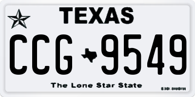 TX license plate CCG9549