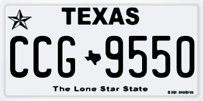 TX license plate CCG9550