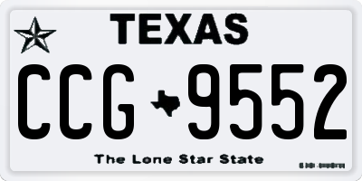TX license plate CCG9552