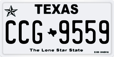 TX license plate CCG9559