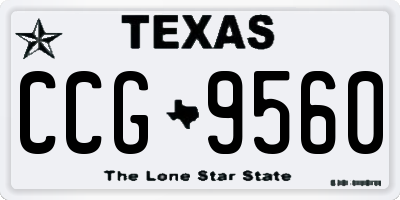 TX license plate CCG9560