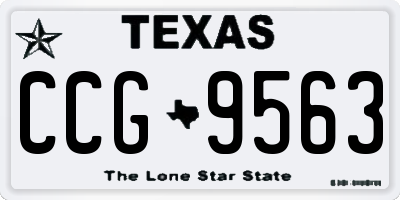TX license plate CCG9563