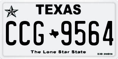 TX license plate CCG9564