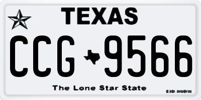 TX license plate CCG9566