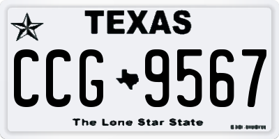 TX license plate CCG9567