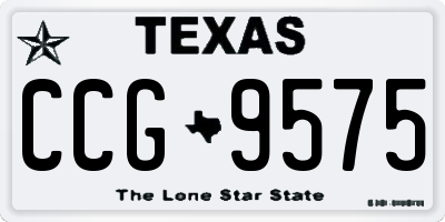 TX license plate CCG9575