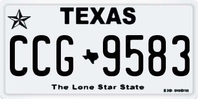 TX license plate CCG9583