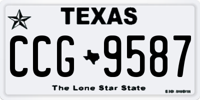 TX license plate CCG9587