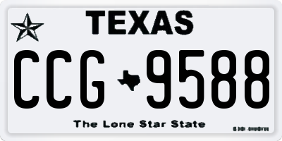 TX license plate CCG9588