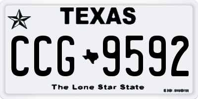 TX license plate CCG9592