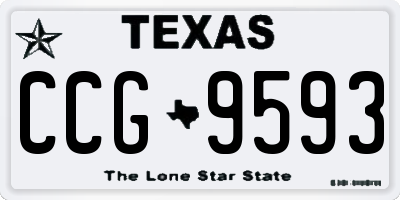 TX license plate CCG9593