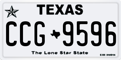 TX license plate CCG9596