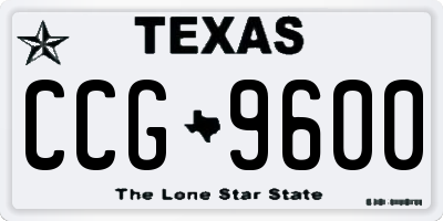TX license plate CCG9600