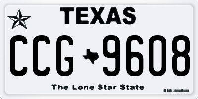 TX license plate CCG9608