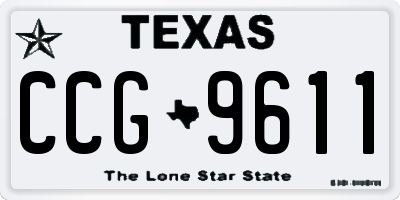 TX license plate CCG9611