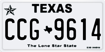 TX license plate CCG9614
