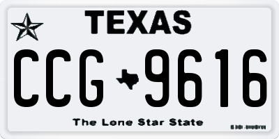 TX license plate CCG9616