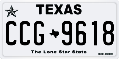TX license plate CCG9618