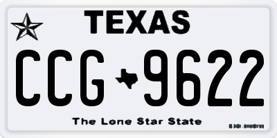 TX license plate CCG9622