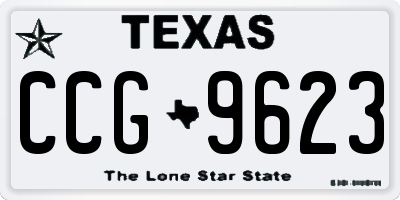 TX license plate CCG9623