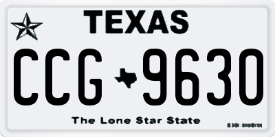 TX license plate CCG9630