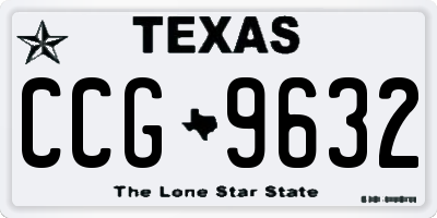 TX license plate CCG9632