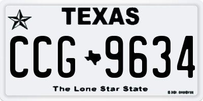 TX license plate CCG9634