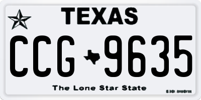 TX license plate CCG9635