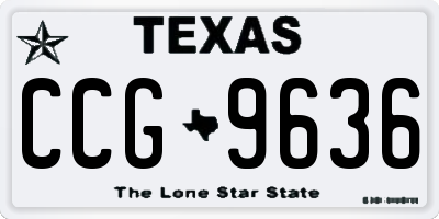 TX license plate CCG9636