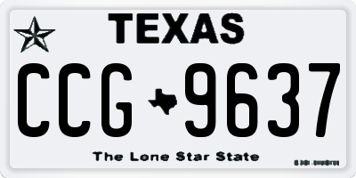 TX license plate CCG9637