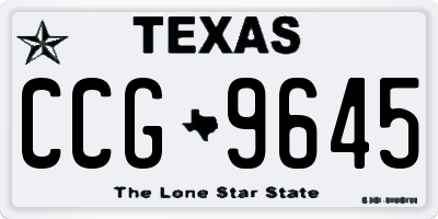 TX license plate CCG9645