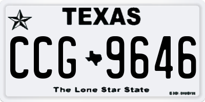 TX license plate CCG9646