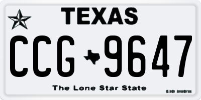 TX license plate CCG9647