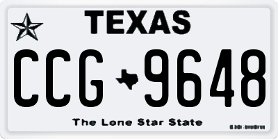 TX license plate CCG9648