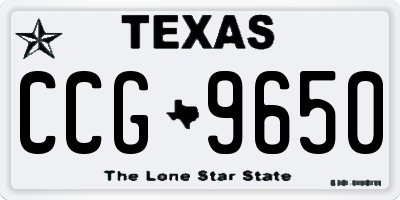 TX license plate CCG9650